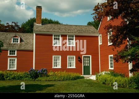 Storica casa rossa a Peabody, Massachusetts Foto Stock