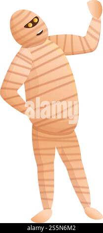 Icona Mummy Character. Cartoni animati di mummia icona vettoriale per il web design isolato su sfondo bianco. Icona del personaggio della mamma, stile dei cartoni animati Illustrazione Vettoriale