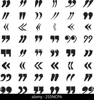 Virgolette. Raccolta di icone vettoriali di citazione idea o opinione di citazione idea. Illustrazione della citazione della discussione, fare doppio riferimento per citazione. Virgolette. Raccolta di icone vettoriali di citazione idea o opinione di citazione idea Illustrazione Vettoriale