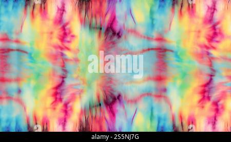 Spirale bohémien con motivo a righe per inchiostro tie-dye. Colorante hippie disegnato Tiedye Swirl abstract batik trendy Fashion Dirty Tie Dye Acquerello. Foto Stock