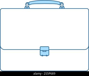 Icona della valigia. Linea sottile con riempimento blu Design. Illustrazione Vettoriale. Illustrazione Vettoriale