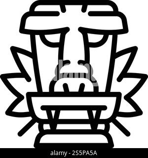 Icona idolo in legno nativo. Delineare l'icona vettoriale in legno nativo per la progettazione Web isolata su sfondo bianco. Icona idolo in legno nativo, stile contorno Illustrazione Vettoriale