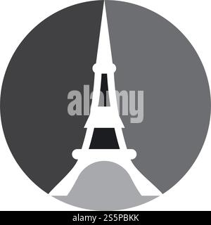 modello vettoriale del logo della torre eifel Illustrazione Vettoriale