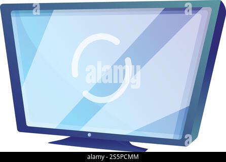 Icona di aggiornamento del software del televisore. Cartoni animati dell'icona vettoriale di aggiornamento del software del tv per il web design isolato su sfondo bianco. Icona di aggiornamento del software del televisore, stile cartone animato Illustrazione Vettoriale