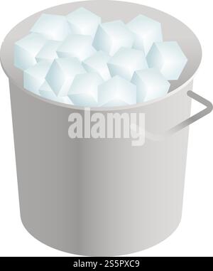 Icona della scatola del ghiaccio. Isometrico dell'icona vettoriale della scatola del ghiaccio per la progettazione Web isolato su sfondo bianco. Icona della scatola del ghiaccio, stile isometrico Illustrazione Vettoriale