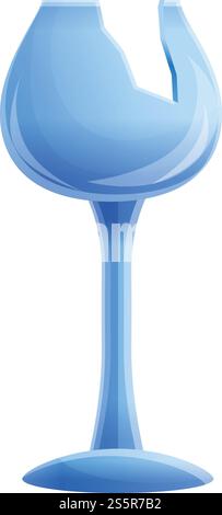 Icona bicchiere di vino rotto. Cartone animato dell'icona vettoriale di vetro rotto per il web design isolato su sfondo bianco. Icona del bicchiere di vino rotto, stile cartoni animati Illustrazione Vettoriale