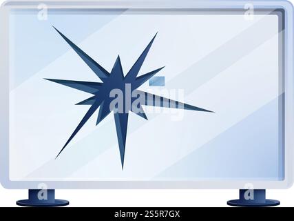 Icona tv rotta. Cartone animato dell'icona vettoriale tv rotta per il web design isolato su sfondo bianco. Icona tv rotta, stile cartone animato Illustrazione Vettoriale