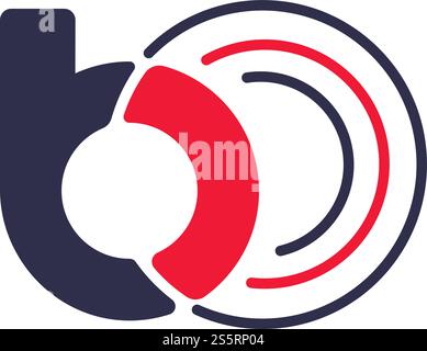 Modello di design del logo lettera B per la tecnologia. Logo Technology Connection Letter o modello di logo alfabetico. Illustrazione Vettoriale