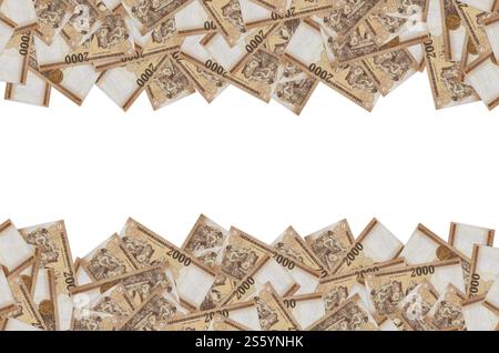 Gabor Bethlen tra i suoi scienziati foto di Madarasz Viktor su ungherese 2000 Forints 2013 Banknote Close Up pattern. Gabor Bethlen tra i suoi Foto Stock