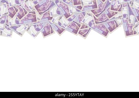 Banca centrale delle Filippine su 100 Pison Filippine schema di chiusura della banconota monetaria. Fattura della valuta nazionale delle Filippine. Banca centrale delle Filippine attiva Foto Stock