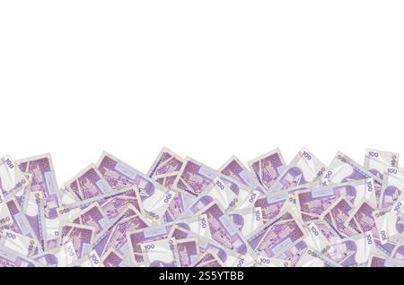 Banca centrale delle Filippine su 100 Pison Filippine schema di chiusura della banconota monetaria. Fattura della valuta nazionale delle Filippine. Banca centrale delle Filippine attiva Foto Stock