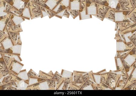 Gabor Bethlen tra i suoi scienziati foto di Madarasz Viktor su ungherese 2000 Forints 2013 Banknote Close Up pattern. Gabor Bethlen tra i suoi Foto Stock