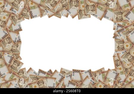 Principe Gabor Bethlen ritratto dall'Ungheria 2000 Forints 2017 Banknote Close Up pattern. Principe Gabor Bethlen ritratto dall'Ungheria 2000 Forints 2017 Foto Stock