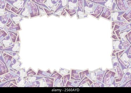 Banca centrale delle Filippine su 100 Pison Filippine schema di chiusura della banconota monetaria. Fattura della valuta nazionale delle Filippine. Banca centrale delle Filippine attiva Foto Stock