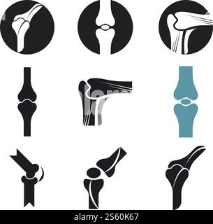 Vettore di illustrazione del logo medico umano osseo Illustrazione Vettoriale
