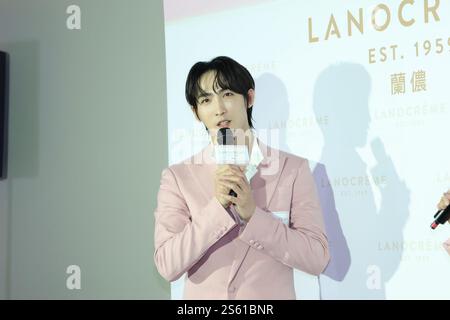 Taipei. 15 gennaio 2025. L'attore taiwanese KURT partecipa all'evento di lancio del marchio SkinCare a Taipei, il 15 gennaio 2025. (Foto di Costfoto/NurPhoto) credito: NurPhoto SRL/Alamy Live News Foto Stock