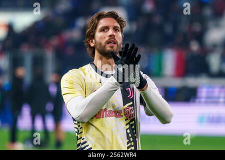 Bergamo, Italia. 14 gennaio 2025. Manuel Locatelli, durante l'Atalanta BC vs FC Juventus, serie A, allo stadio Gewiss. Crediti: Alessio Morgese/Alessio Morgese/Emage/Alamy live news Foto Stock