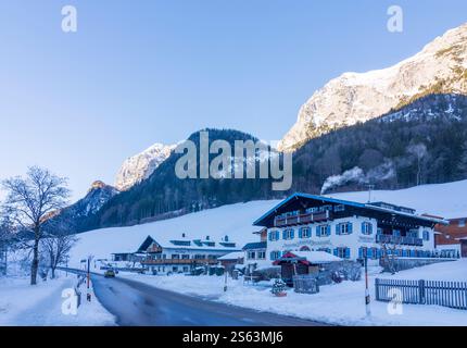 Ramsau bei Berchtesgaden: inn Alpenhof nella frazione Hintersee a Oberbayern, Berchtesgadener Land, alta Baviera, Bayern, Baviera, Germania Foto Stock