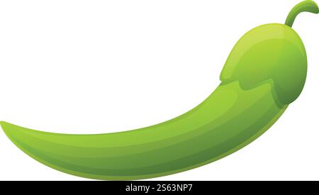 Icona dei gustosi piselli. Cartoni animati di gustose icone vettoriali di piselli per il web design isolato su sfondo bianco. Icona dei piselli, stile cartoni animati Illustrazione Vettoriale