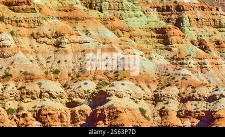 Aerea di rocce sedimentarie stratificate nel deserto di Gooseberry Mesa Foto Stock
