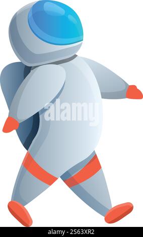 Icona astronauta che cammina. Cartone animato dell'icona vettoriale astronauta camminata per il web design isolato su sfondo bianco. Icona astronauta camminata, stile cartoni animati Illustrazione Vettoriale