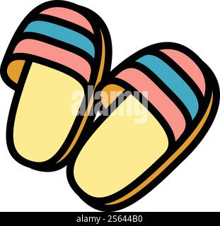 Icona delle pantofole domestiche. Delineare l'icona vettoriale delle pantofole domestiche per il web design isolato su sfondo bianco. Icona delle pantofole per la casa, stile del contorno Illustrazione Vettoriale