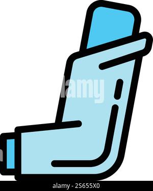 Icona dell'inalatore medico. Delineare l'icona del vettore dell'inalatore medicale per il web design isolato su sfondo bianco. Icona inalatore medico, stile contorno Illustrazione Vettoriale