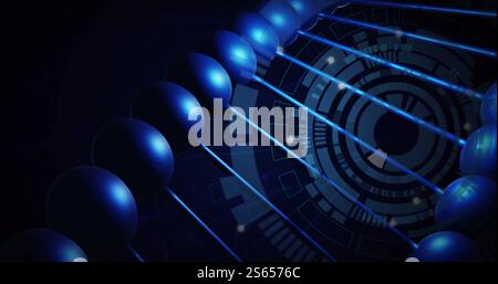 Immagine della scansione dell'oscilloscopio sul filamento di dna Foto Stock