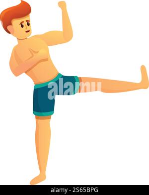 Icona Champion mma. Cartone animato dell'icona vettoriale campione mma per il web design isolato su sfondo bianco. Icona mma Champion, stile cartoni animati Illustrazione Vettoriale