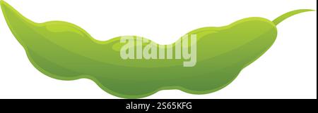 Icona fagioli verdi interi. Cartoni animati dell'icona vettoriale verde intero per il web design isolato su sfondo bianco. Icona di fagioli verdi, stile cartone animato Illustrazione Vettoriale