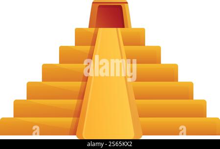 Icona della piramide Maya. Cartone animato dell'icona vettoriale della piramide maya per il web design isolato su sfondo bianco. Icona della piramide Maya, stile cartoni animati Illustrazione Vettoriale