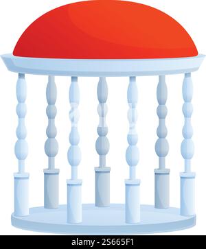Icona del gazebo del patio. Cartone animato dell'icona vettoriale del gazebo del patio per il web design isolato su sfondo bianco. Icona del gazebo nel patio, stile cartoni animati Illustrazione Vettoriale