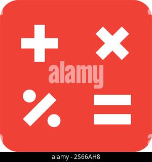 Icona del logo della calcolatrice illustrazione vettoriale design piatto Illustrazione Vettoriale