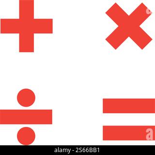 Icona del logo della calcolatrice illustrazione vettoriale design piatto Illustrazione Vettoriale