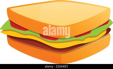 Icona della barra sandwich. Cartoni animati dell'icona vettoriale della barra sandwich per la progettazione Web isolati su sfondo bianco. Icona barra sandwich, stile cartone animato Illustrazione Vettoriale