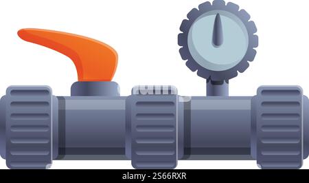 Icona dell'indicatore del compressore dell'aria. Cartina dell'icona vettoriale dell'indicatore del compressore d'aria per la progettazione del nastro isolata su sfondo bianco. Icona dell'indicatore del compressore dell'aria, stile cartone animato Illustrazione Vettoriale