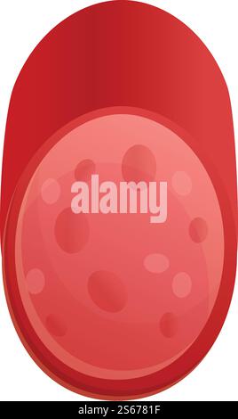 Icona della salsiccia tagliata in casa. Cartoni animati dell'icona vettoriale della salsiccia per il web design isolato su sfondo bianco. Icona della salsiccia casalinga tagliata, stile cartoni animati Illustrazione Vettoriale