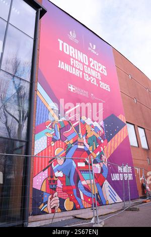 Torino, Italia. 11 gennaio 2025. Vista generale Curling : doppio misto tra Giappone e Svizzera durante Torino 2025 FISU World University Games Winter all'Inalpi Arena di Torino. Crediti: AFLO SPORT/Alamy Live News Foto Stock