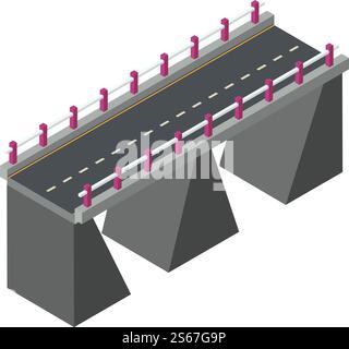Icona del ponte cittadino. Icona isometrica del vettore del ponte cittadino per il web design isolata su sfondo bianco. Icona del ponte cittadino, stile isometrico Illustrazione Vettoriale