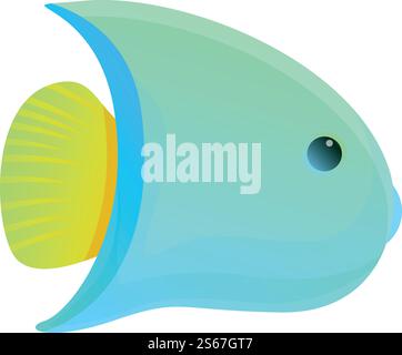 Icona del pesce esotico. Cartone animato di un'icona vettoriale di pesci esotici per il web design isolato su sfondo bianco. Icona di pesce esotico, stile cartoni animati Illustrazione Vettoriale
