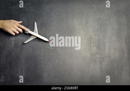 banner da viaggio per il trasporto aereo Foto Stock
