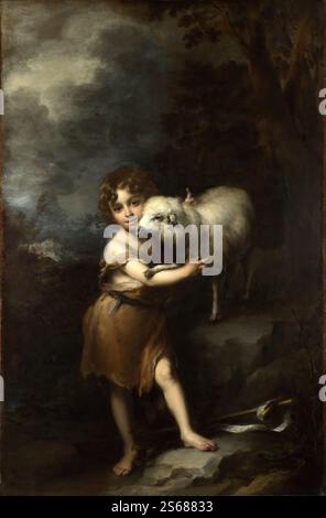 Bartolomé Esteban Murillo - il San Giovanni Infante con l'Agnello Foto Stock