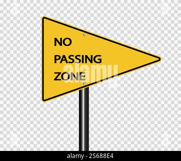 Nessun segno della zona di passaggio su sfondo trasparente, illustrazione vettoriale Illustrazione Vettoriale