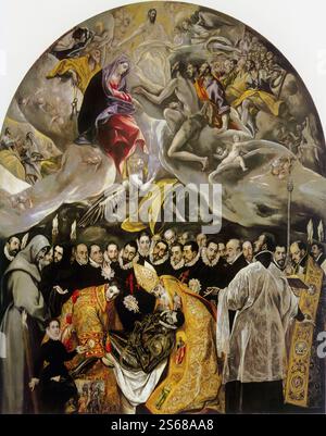 Domínikos Theotokópoulos - El Greco - la sepoltura del conte Orgaz Foto Stock