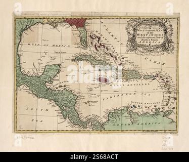 Una nuova e accurata mappa delle Indie occidentali e delle parti adiacenti del Nord e Sud America 1755 di Seale Richard William., Hinton John Foto Stock