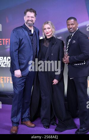 Seth Gordon, Cameron Diaz e Jamie Foxx bei der Premiere BACK IN ACTION Special Screening a Berlino AM 15.01.2025 *** Seth Gordon, Cameron Diaz e Jamie Foxx alla premiere BACK IN ACTION Special Screening a Berlino il 15 01 2025 Foto Stock