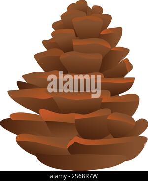 Icona del cono di pino di Firtree. Cartoni animati dell'icona vettoriale a cono di pino per la progettazione Web isolati su sfondo bianco. Icona a forma di cono di pino di Firtree, stile cartone animato Illustrazione Vettoriale