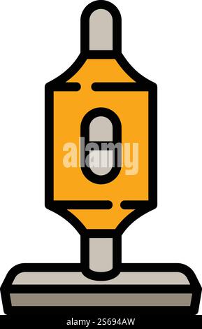 Icona dell'aspirapolvere industriale. Contorno dell'icona vettoriale dell'aspirapolvere industriale per il design del Web isolato su sfondo bianco. Icona dell'aspirapolvere industriale, stile del contorno Illustrazione Vettoriale