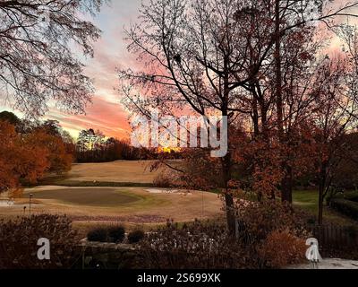 cielo serale su un campo da golf Foto Stock