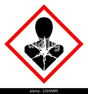 Pericolo per la salute a lungo termine,pittogramma di pericolo GHS isolato su sfondo bianco,Illustrazione vettoriale EPS.10 Illustrazione Vettoriale